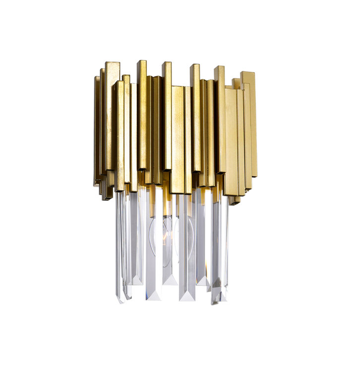 Everly Quinn Wellfleet Glass LED Plugin Armed Sconce Wayfair